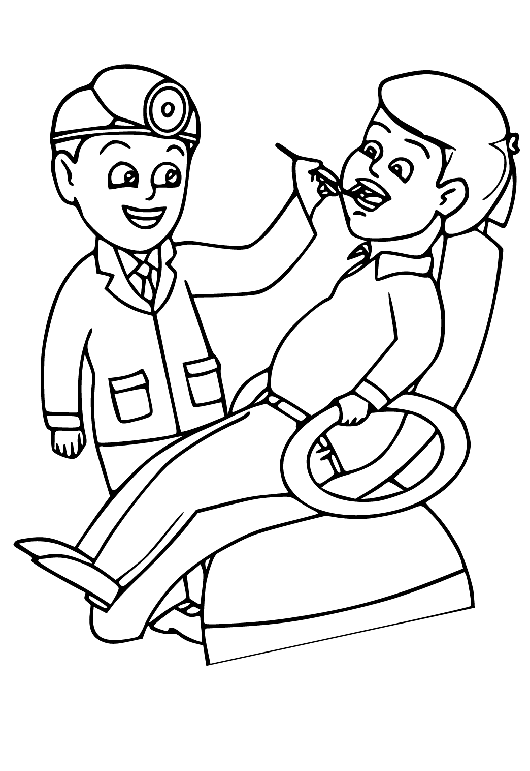 Free Printable Dental Doctor Coloring Page, Sheet and Picture for Adults and Kids (Girls and