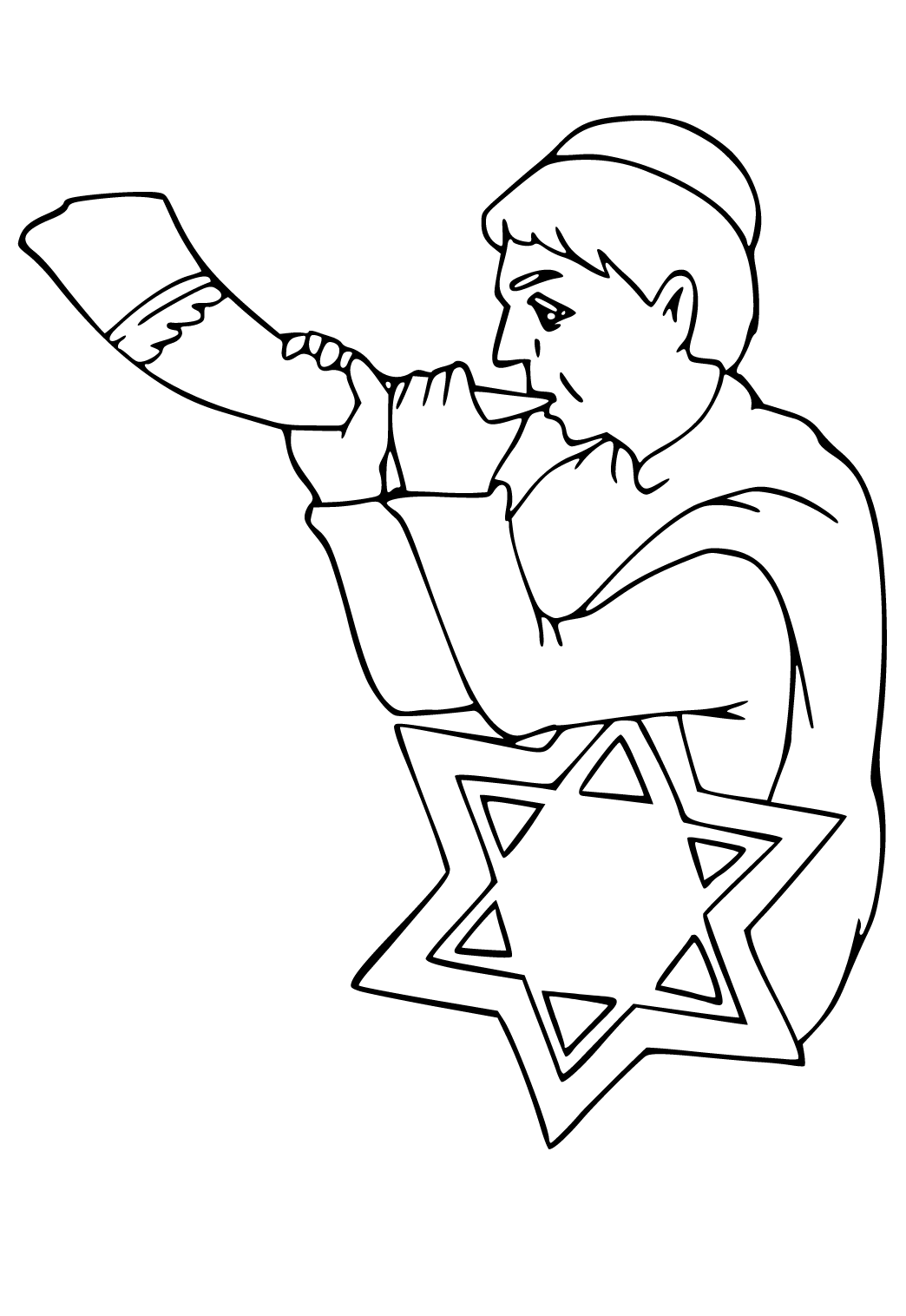 Ücretsiz Yazdırılabilir Roş Aşana Işlem Boyama Sayfası, Yetişkinler ve