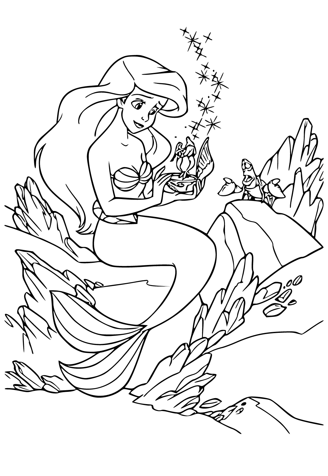 Desen Ariel Magie de Colorat Imprimabilă Gratuită, Foaie, Planșetă și