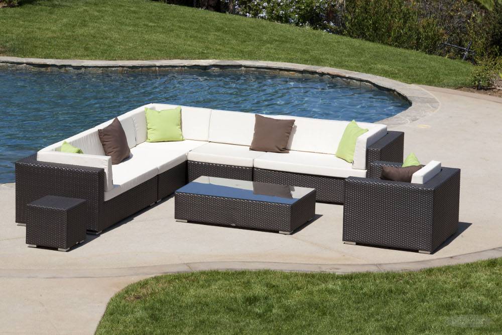 Swing 46 Modern Outdoor All Weather Wicker 8 piece Sectional Seating
