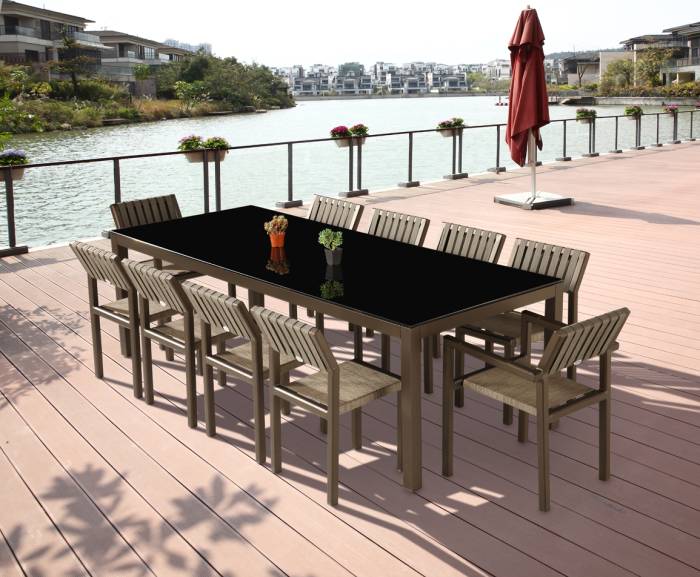 Amber Modern Outdoor Dining Set For 10