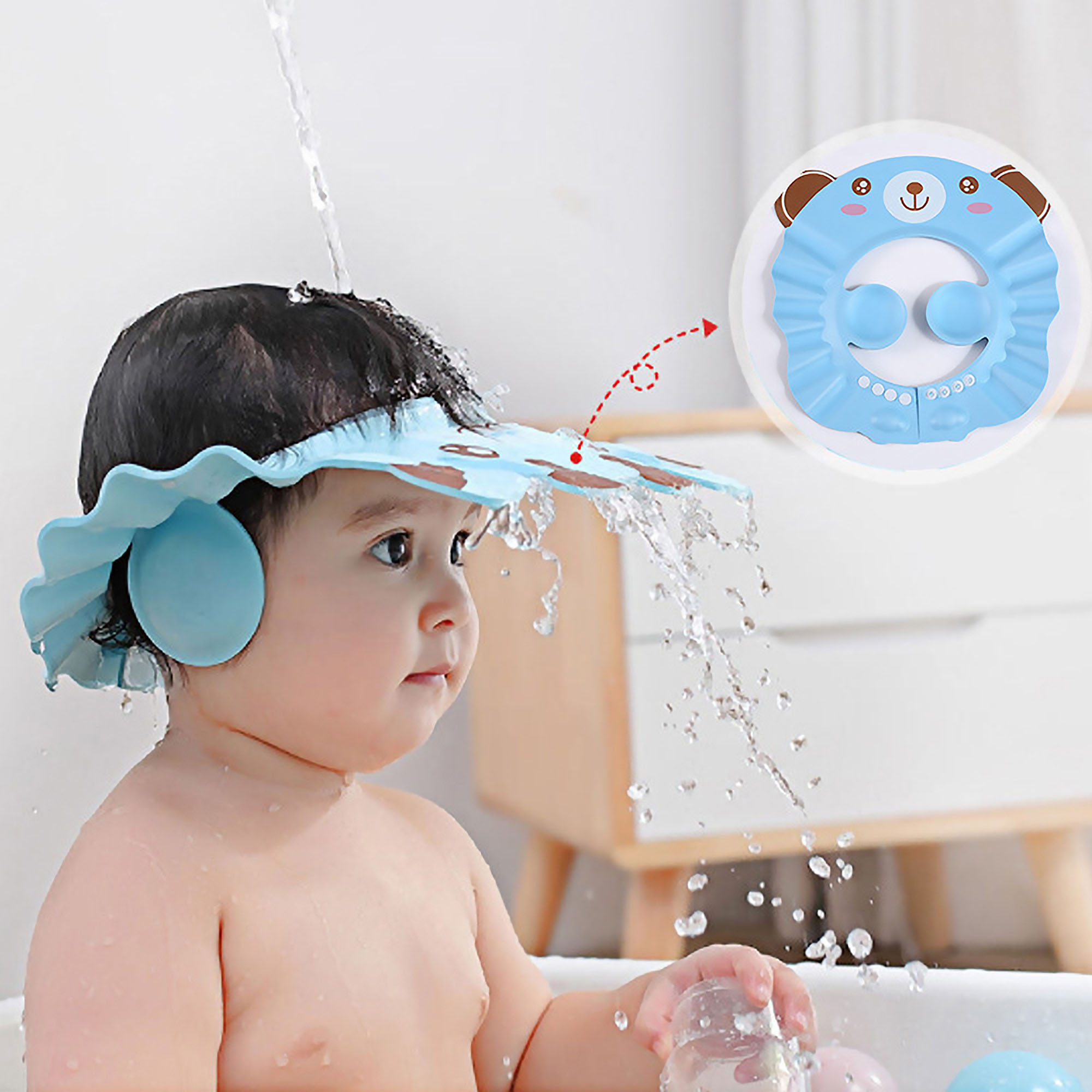 Adjustable Baby Shower Cap, Baby Bath Visor Infant Bathing Protection