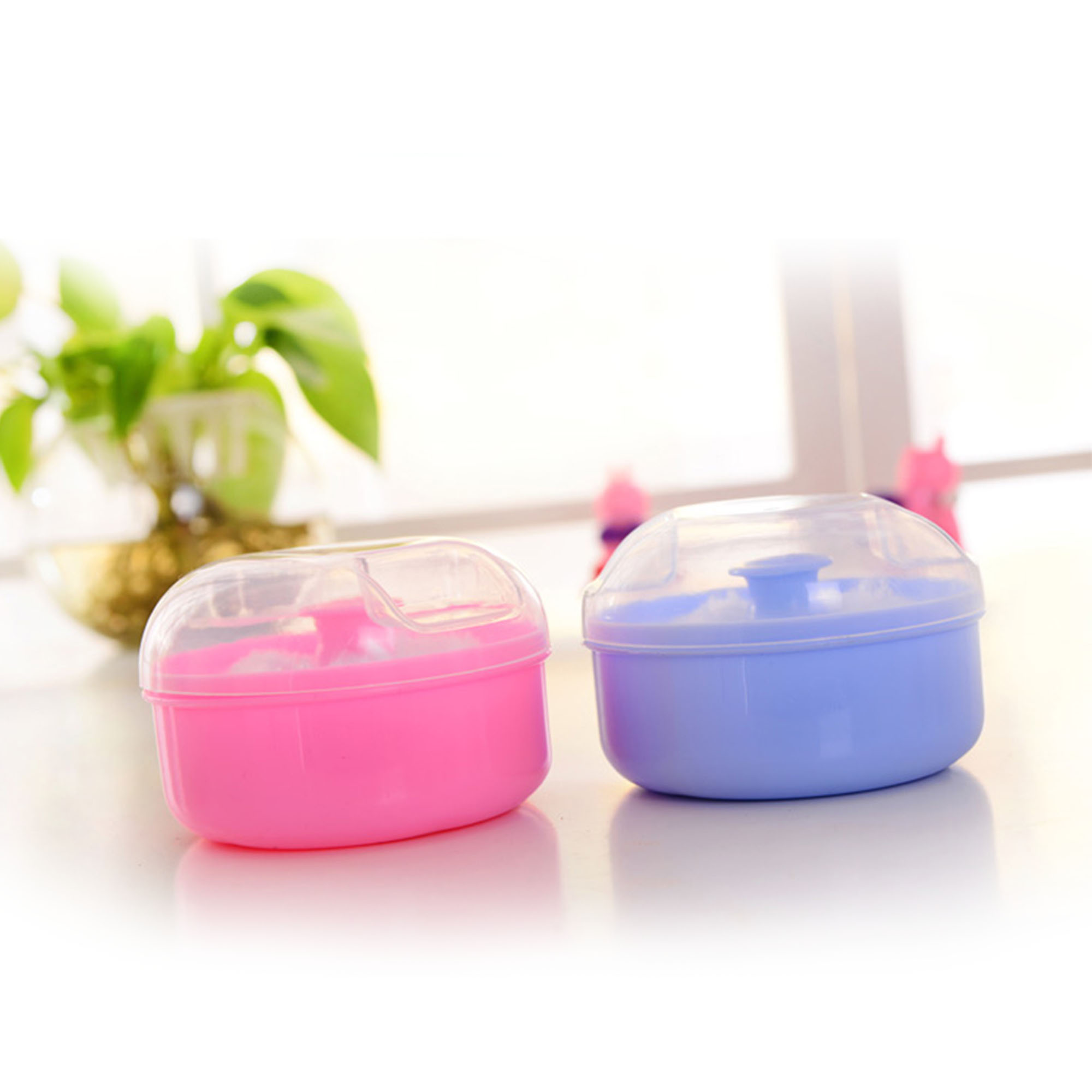 Powder Puff with Case, Powder Container with Powder Puffs BabyBee