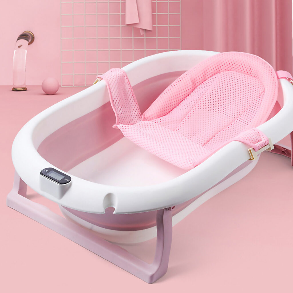 Babybee Collapsible Baby Bathtub, Infant Shower Basin, Portable Toddler Washing Tub BabyBee
