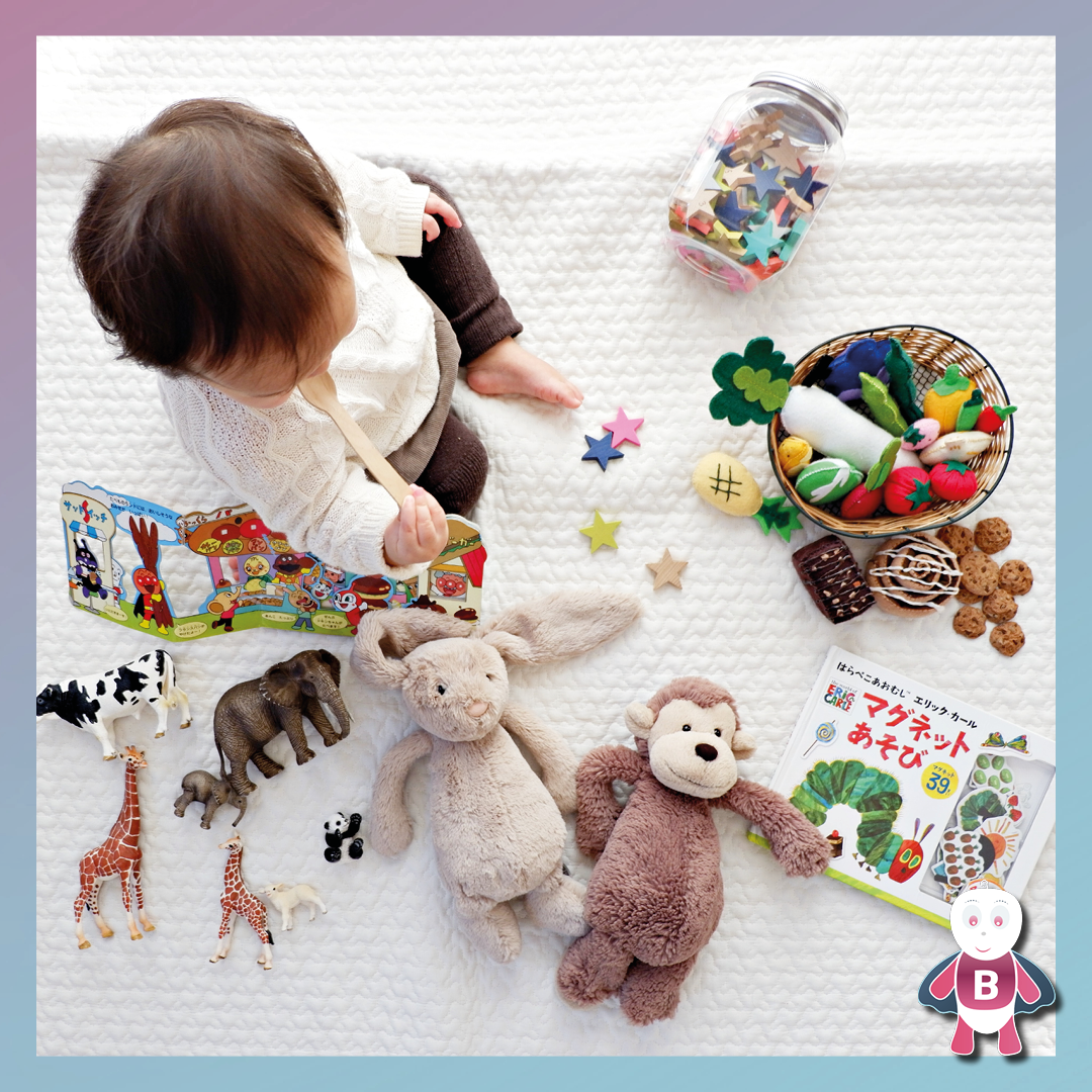 Let your baby touch and play with toys of different textures Baby