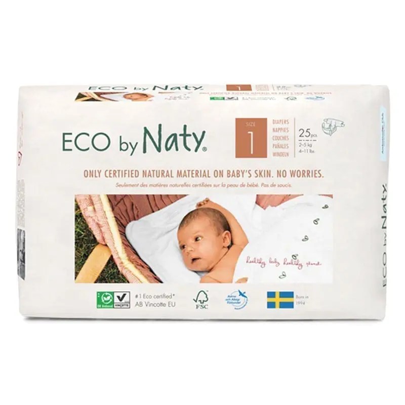 Naty Couches Nouveau né (25kg) Taille 1 Babygreen