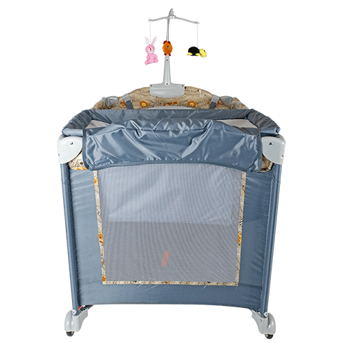 Baby Links Mia Camp Cot with 2 layers, Change Tray, Cot Mobile