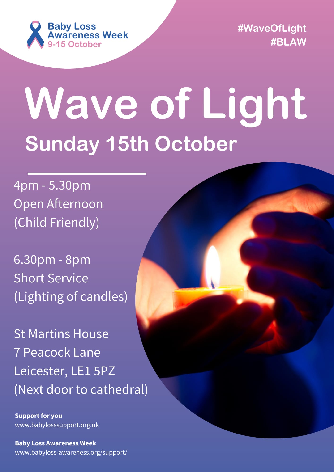 Wave of Light (2023) Babyloss Support Leicester, Leicestershire & Rutland