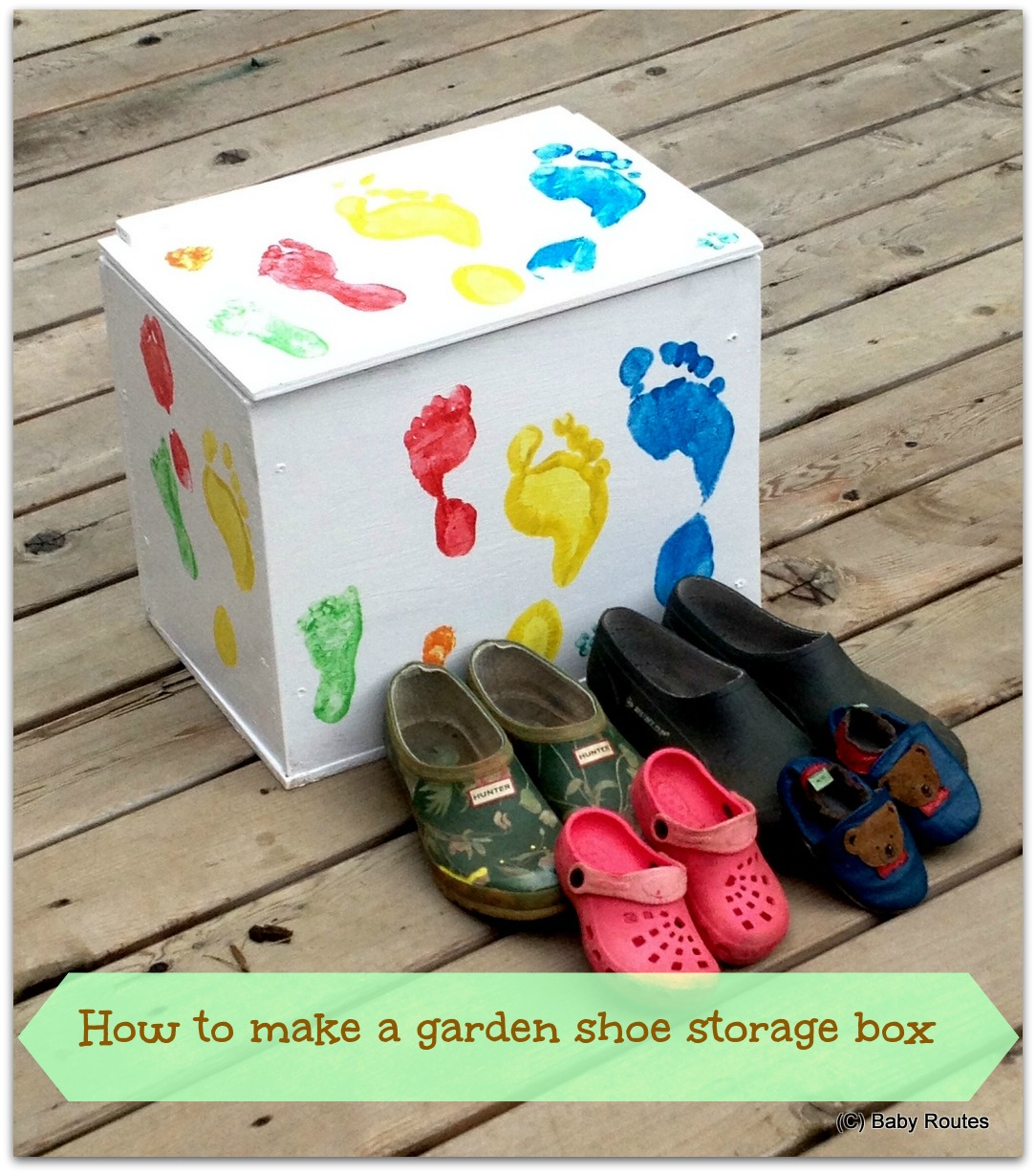 How to make an outdoor shoe storage box. Baby Routes