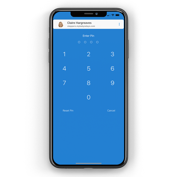 App PIN code Baby's Days for Parents.