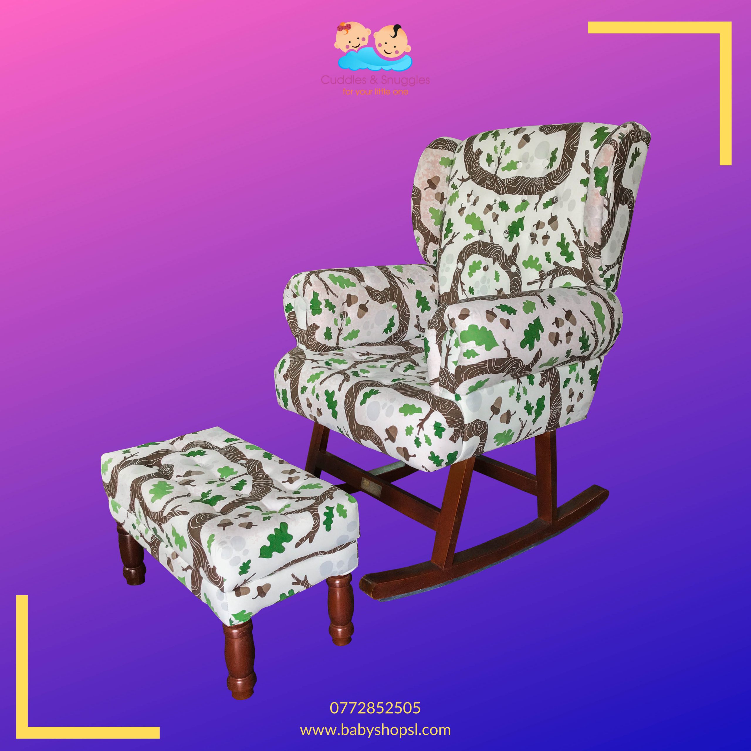 Cuddles & Snuggles Sri Lanka Nursing Chair with Foot Rest (Floral