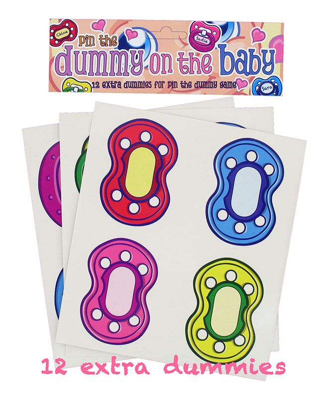 Baby 12 Extra Dummies For Pin The Dummy On The Baby Game Shower Gender