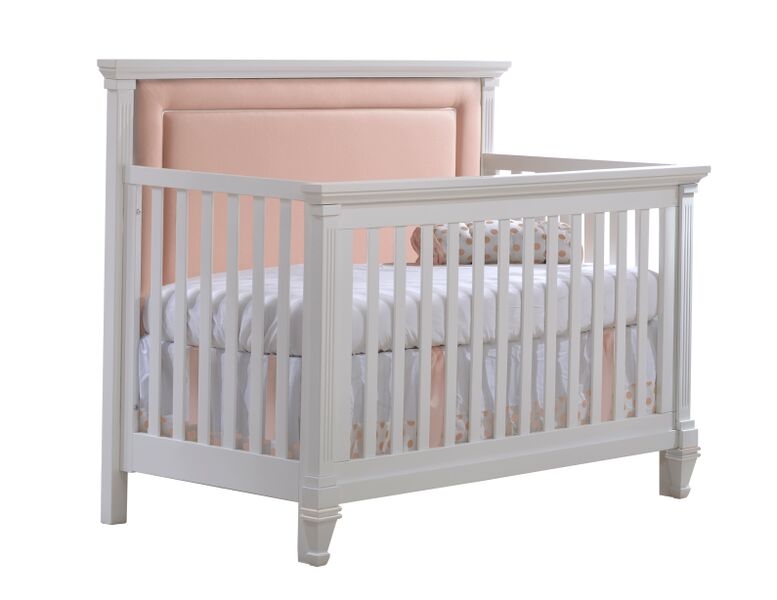 Belmont “5in1” Convertible Crib with Channel Tufted Upholstered