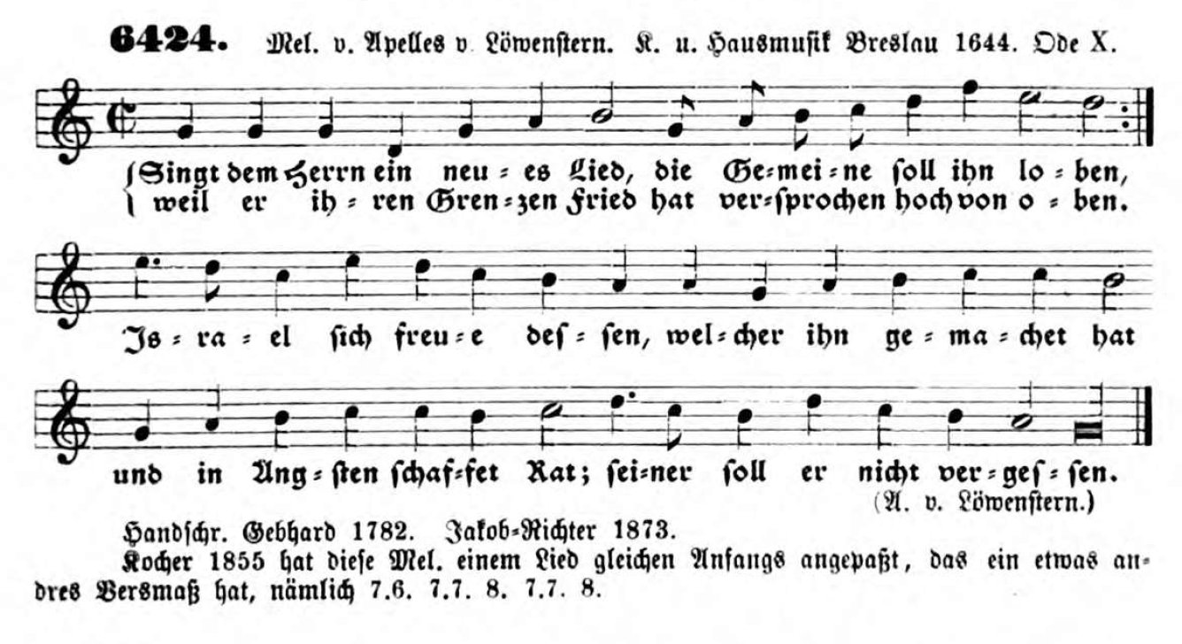 Chorale Melody Singt dem Herrn ein neues Lied