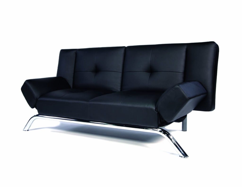 Modern Faux Leather Couch, Black Bachelor On A Budget