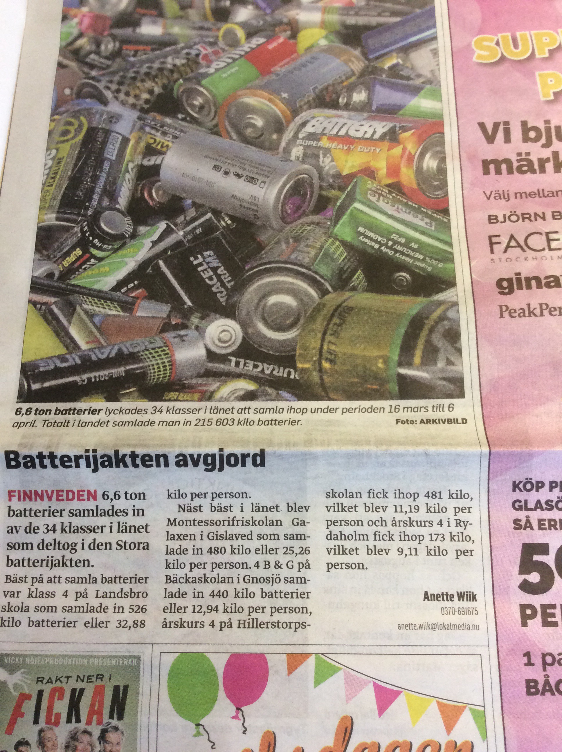 Bäckaskolan åk 4 i tidningen! backaskolan05