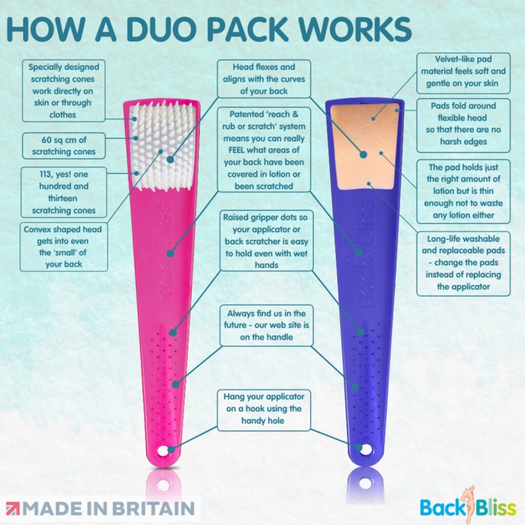 BackBliss DUO Pack (Lotion & Cream Applicator plus Back Scratcher) Pink