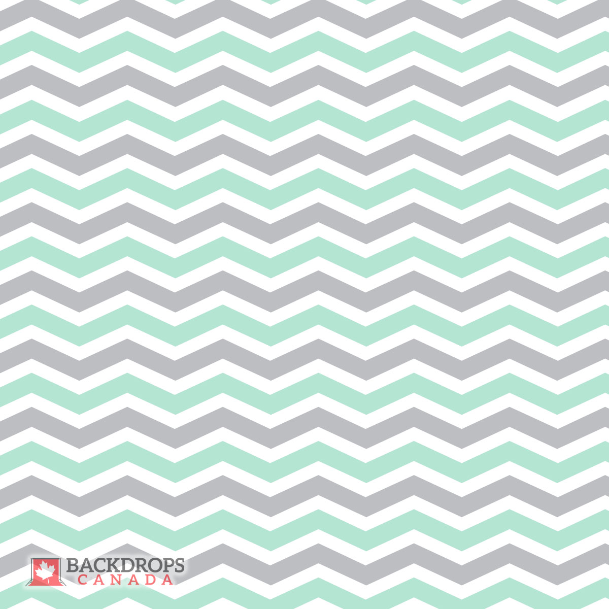 Grey Mint Chevron Backdrops Canada