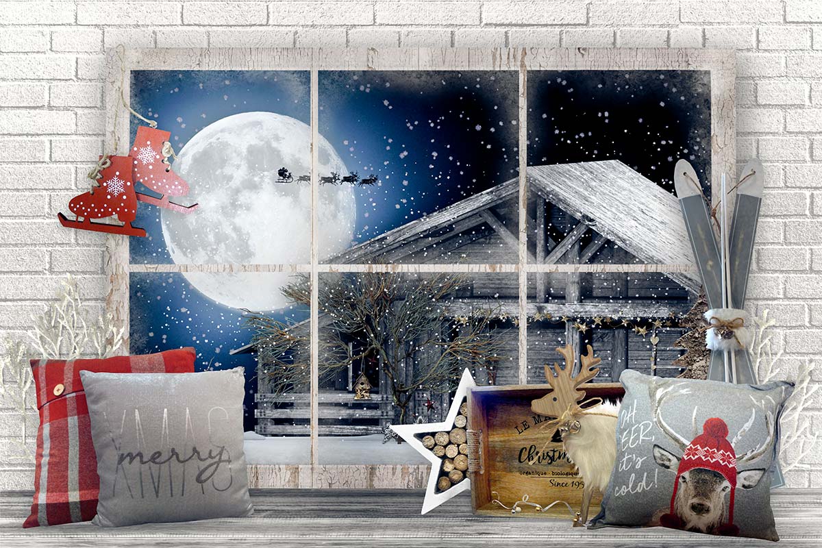 Merry Xmas Window Backdrops Canada
