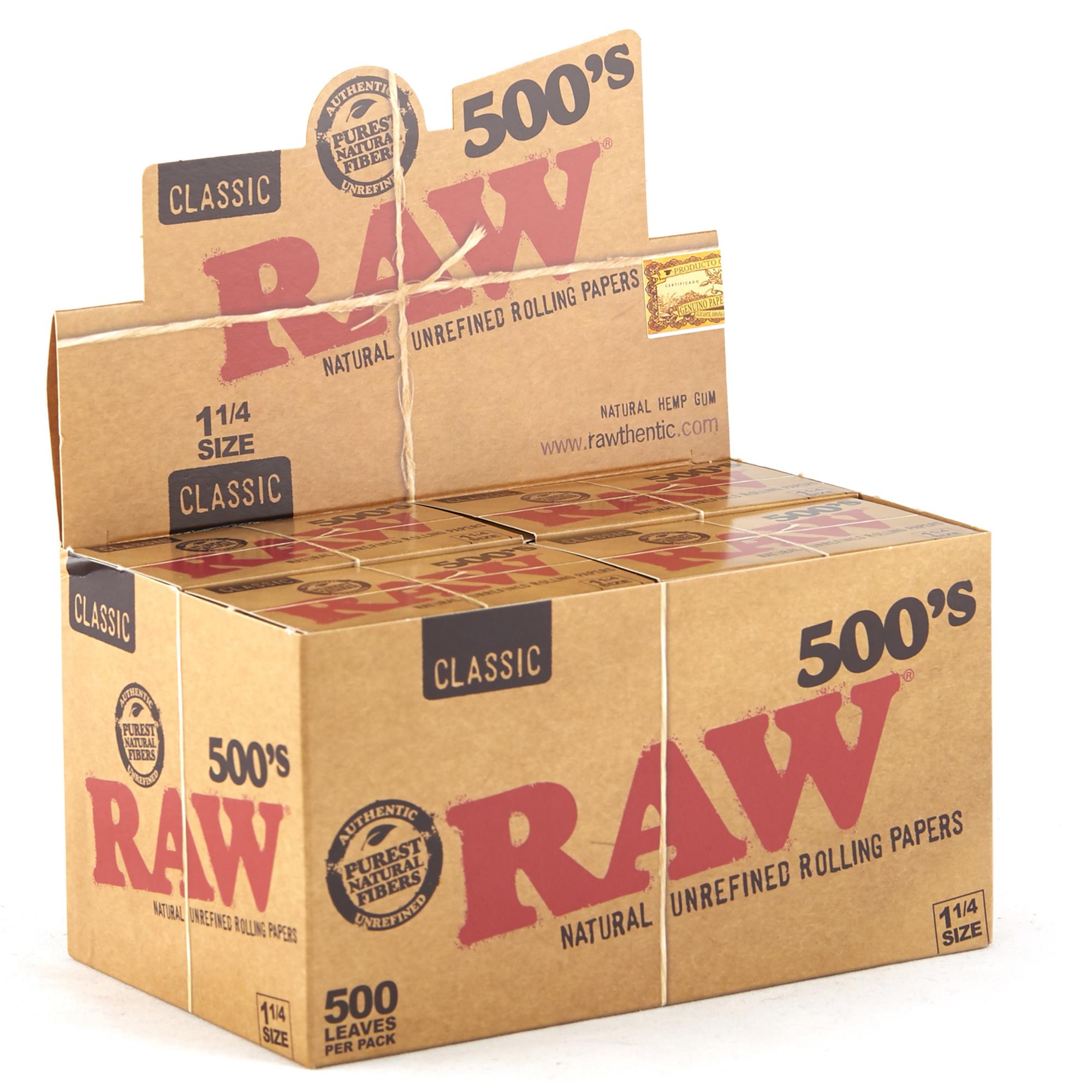 Raw 500 Rolling Papers & Supplies GoSensi