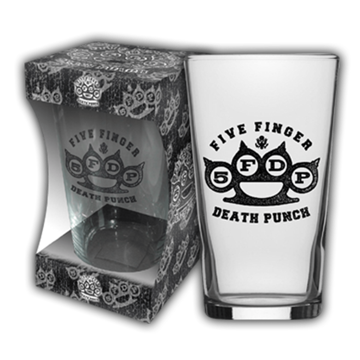 Five Finger Death Punch Knuckle Logo Beer Glass Novelties Loudtrax