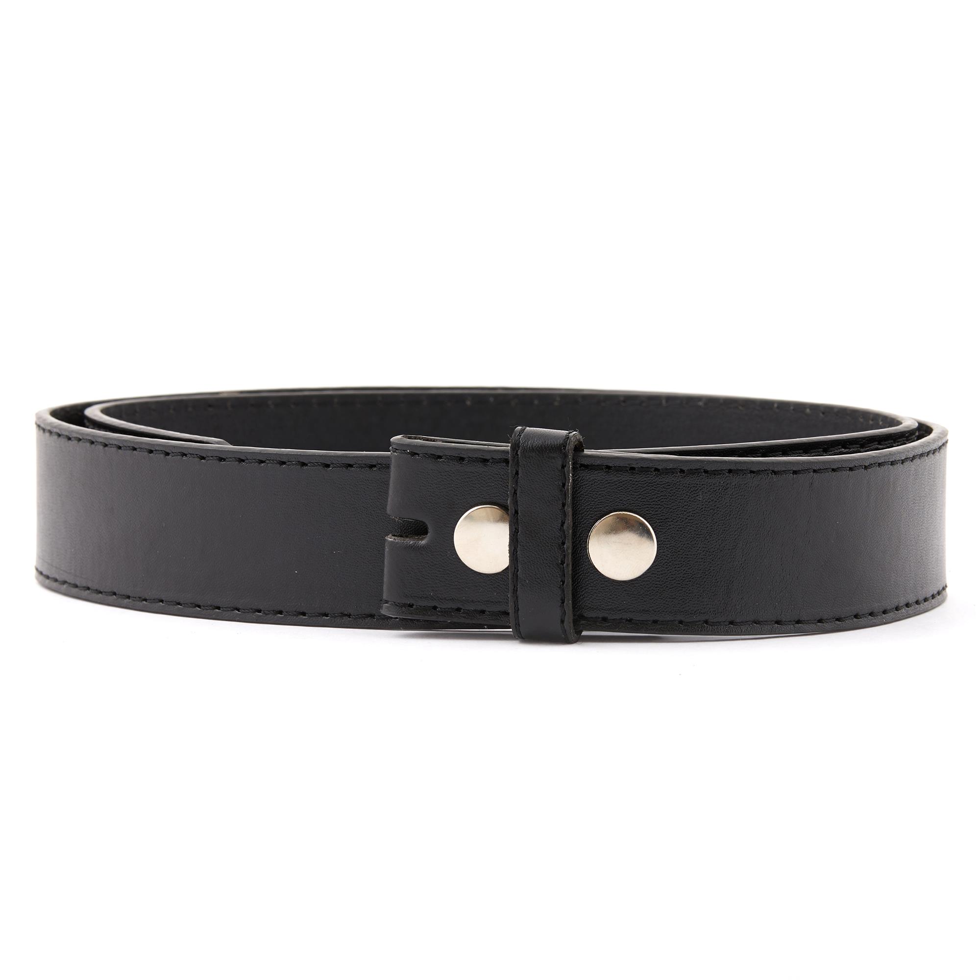 Leather Belt Plain Black Without Buckle Novelties Loudtrax