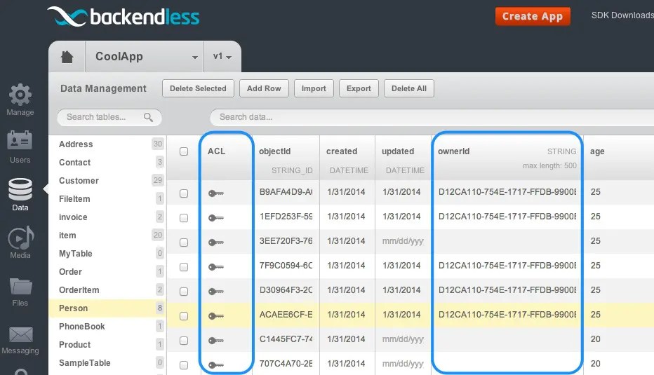New release Object ACL, File Permissions and Git Access Backendless