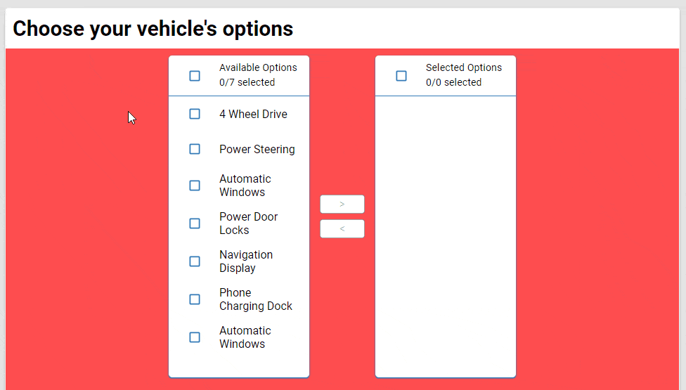 Transfer List Component Backendless Marketplace