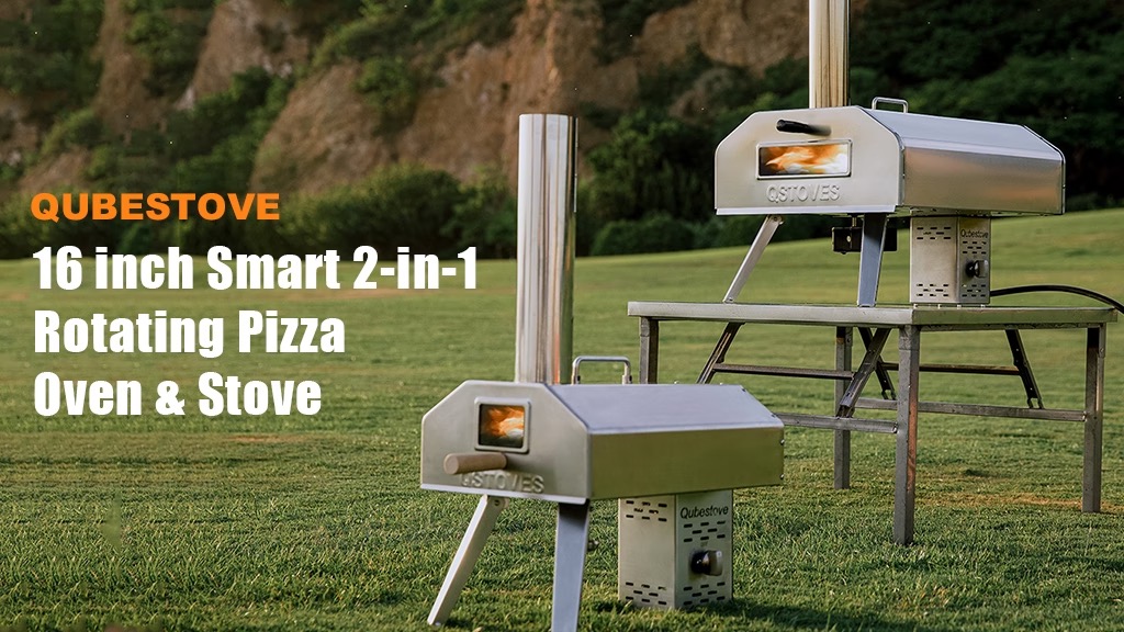 BackerMany QubeStove 16'' Smart 2 in 1 SelfRotating Pizza Oven & Stove