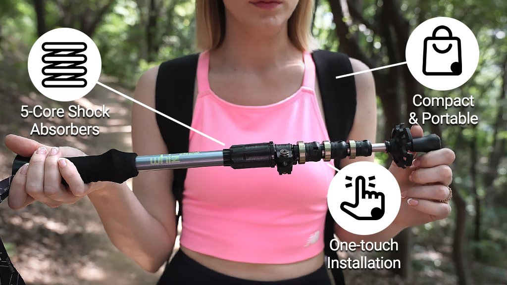 BackerMany Premium Trekking Pole with 5Core Shock Absorbers