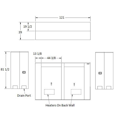 118" x 36" x 80" Heated Aluminum Enclosure American Backflow