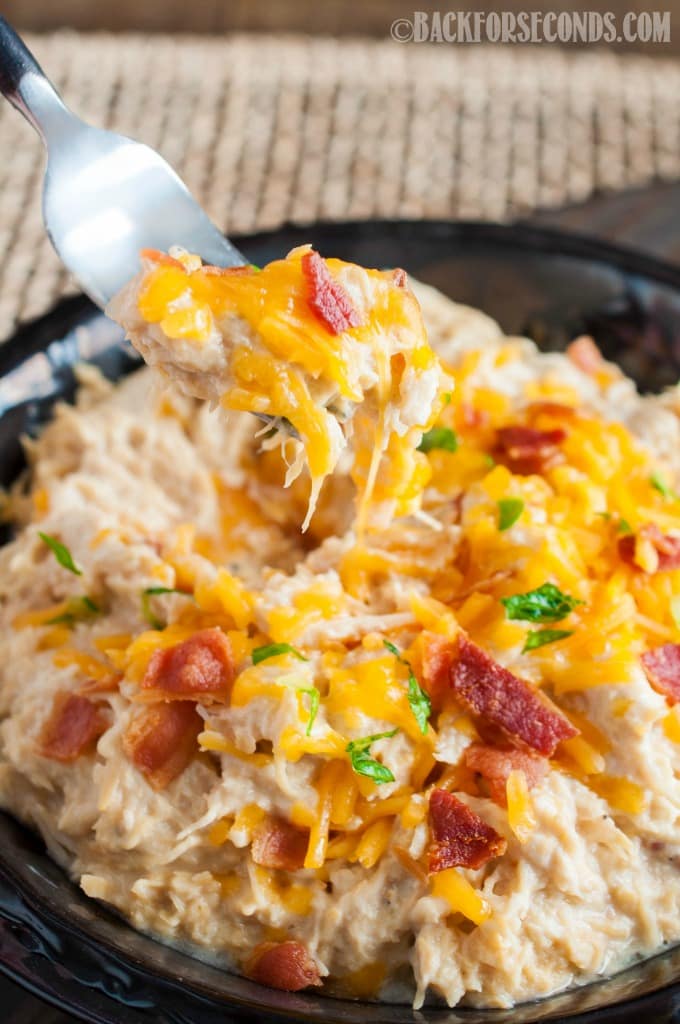 Crock Pot Cheesy Bacon Ranch Chicken Back for Seconds