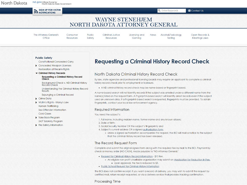 North Dakota Public Records