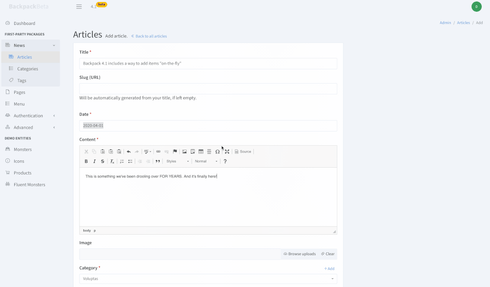 InlineCreate Operation 4.1 Docs Backpack for Laravel