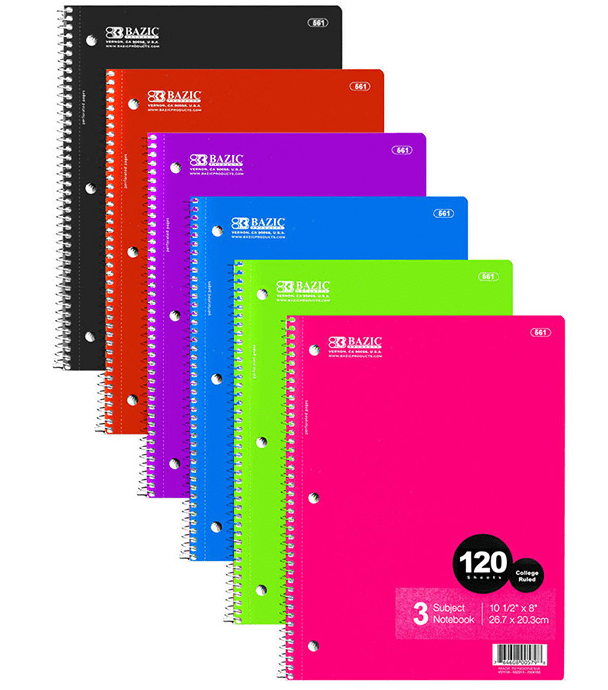 3 Subject Notebook CR (002UC1930) Backpack Gear, Inc