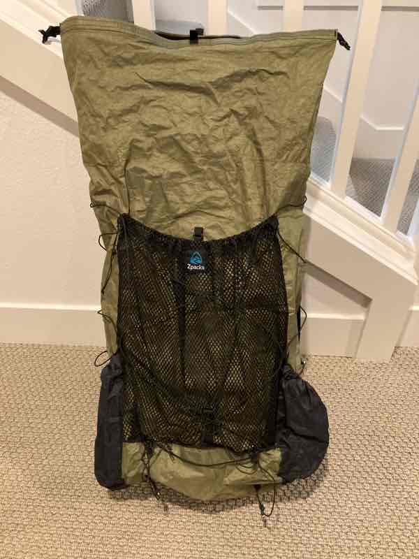 Zpacks Arc Blast w/ hip pockets Medium Torso, Large Hipbelt, Green Color Backpacking Light