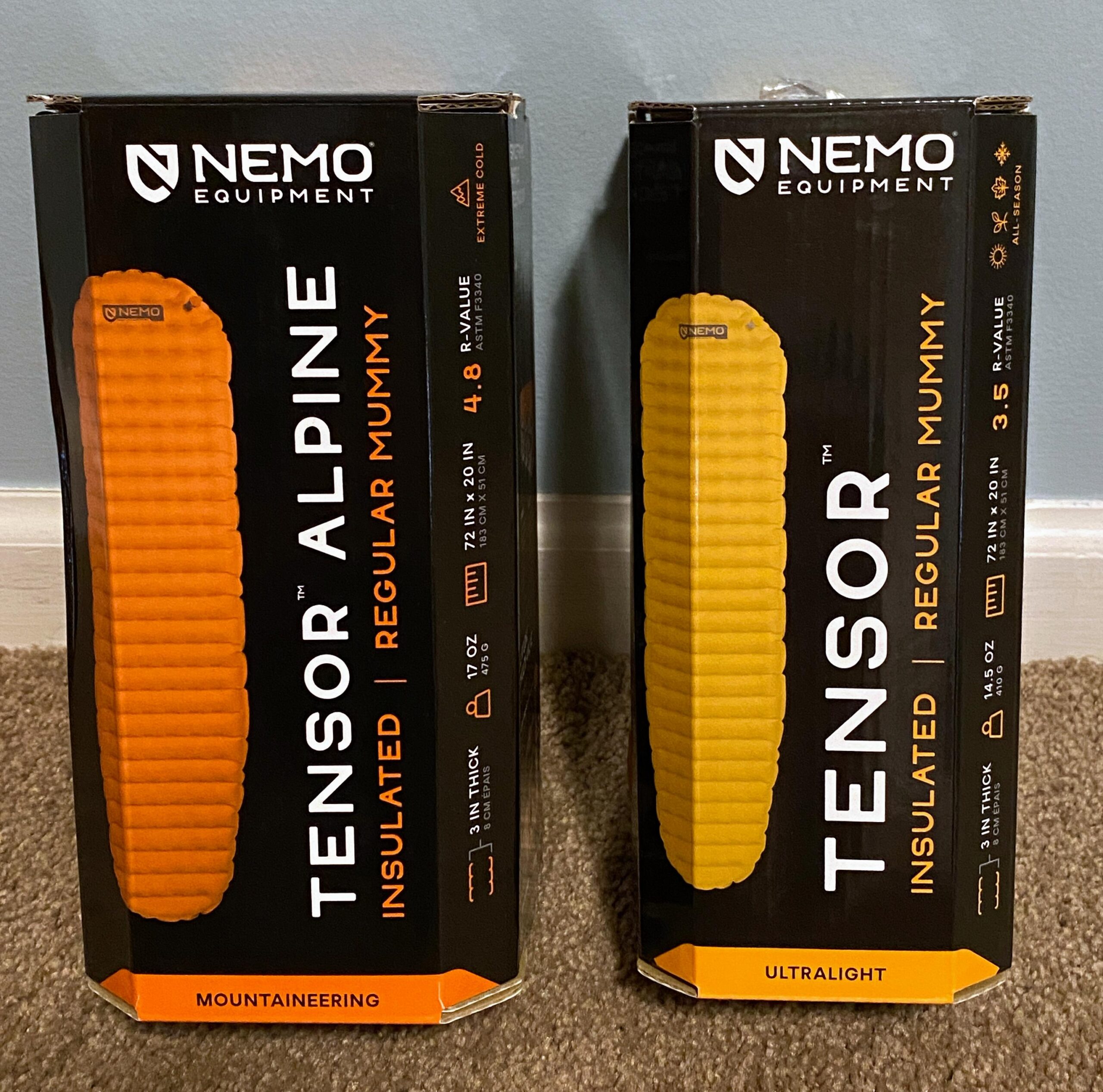 SOLD Nemo Tensor Insulated and Tensor Alpine Insulated Sleep Pads