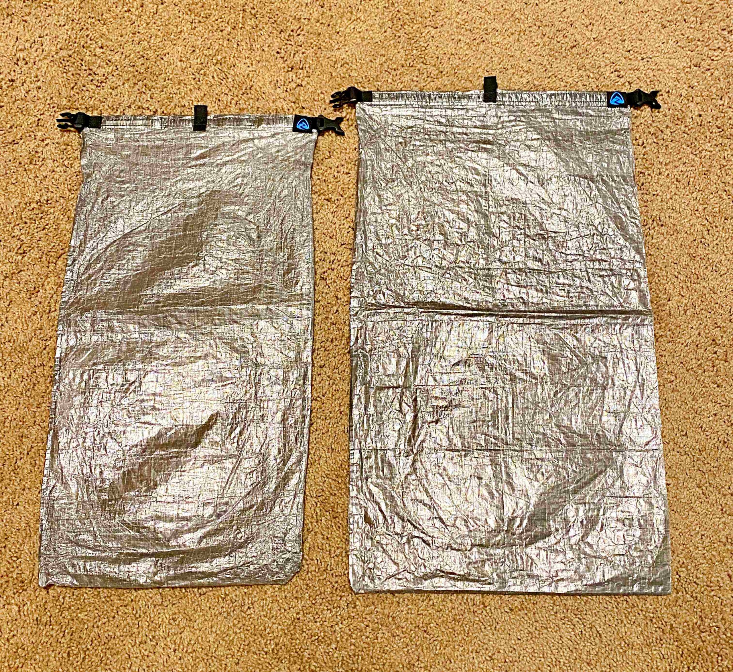 SOLD Zpacks Medium and MediumPlus size Dyneema (DCF) Dry Bags