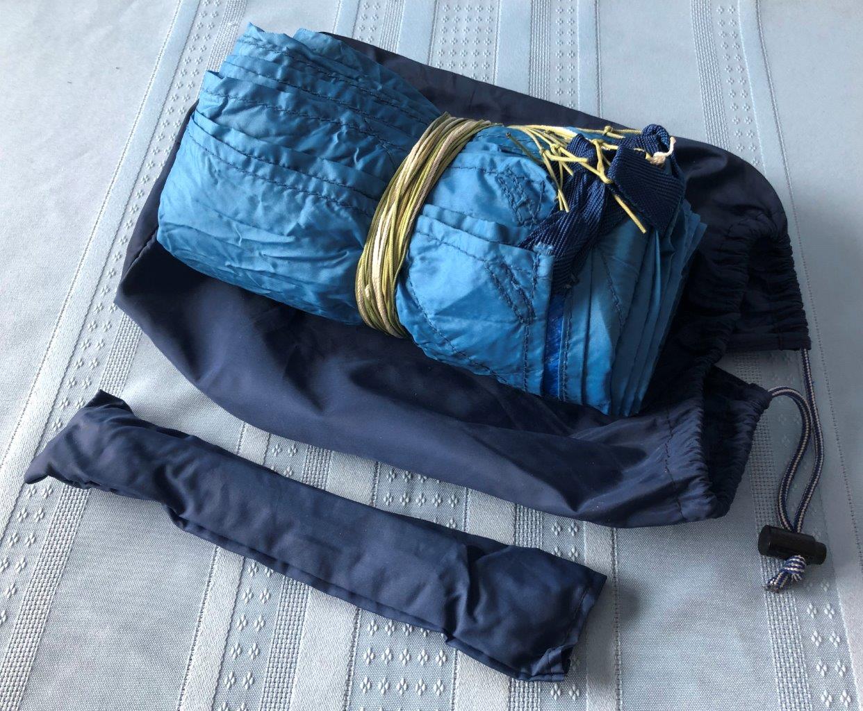 PolyurethaneCoated Nylon Tarp 9.25’x7’ with Stakes, Guylines, and