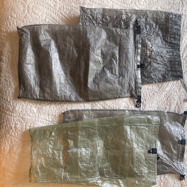 4 DCF stuff sacks, dry bags Zpacks & HMG Backpacking Light