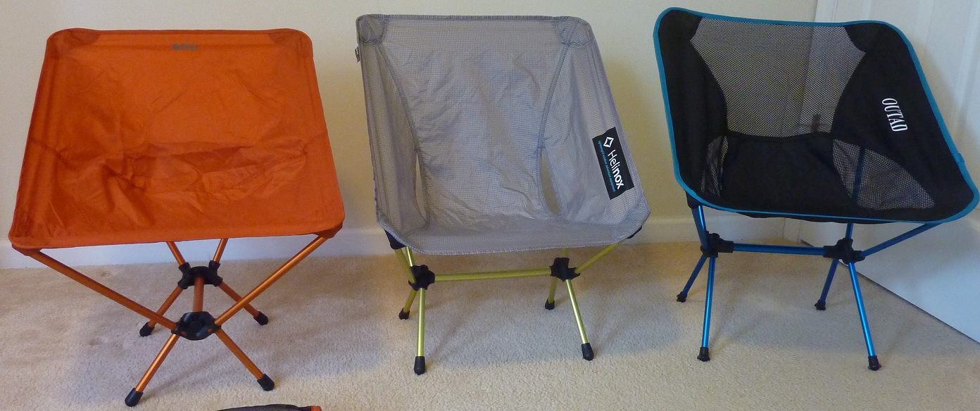 UL 1 lb. REI Flexlite Air Chair vs. Helinox Chair Zero, side by side