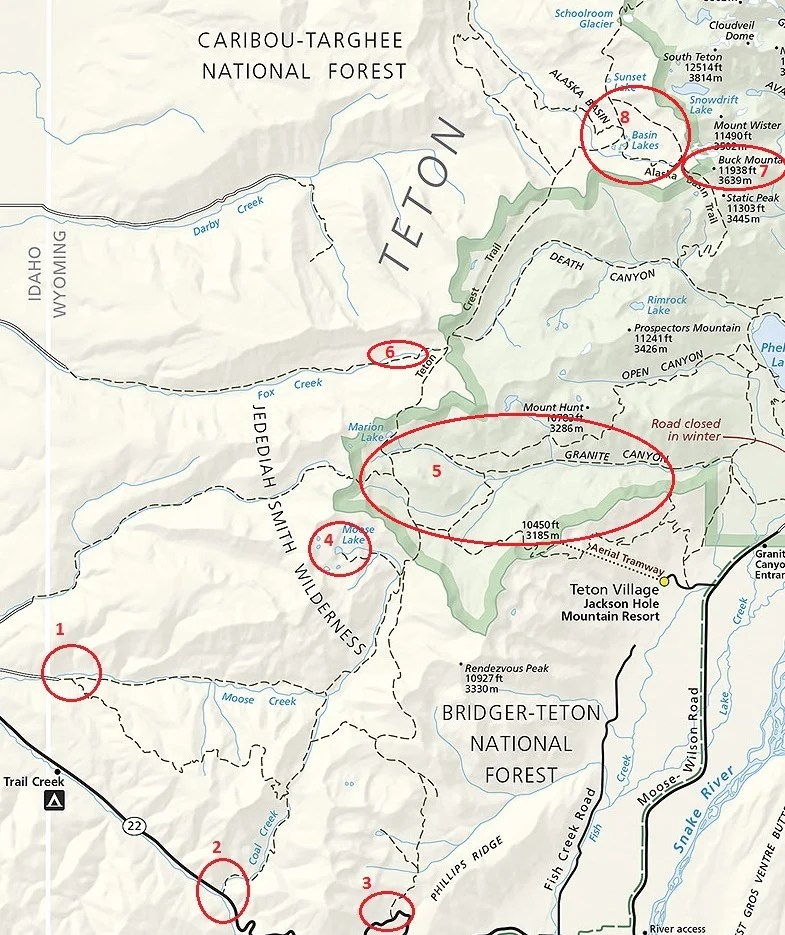 Teton Crest Trail Map Teton Crest Trail Route suggestions Help a teacher out ) Backpacking