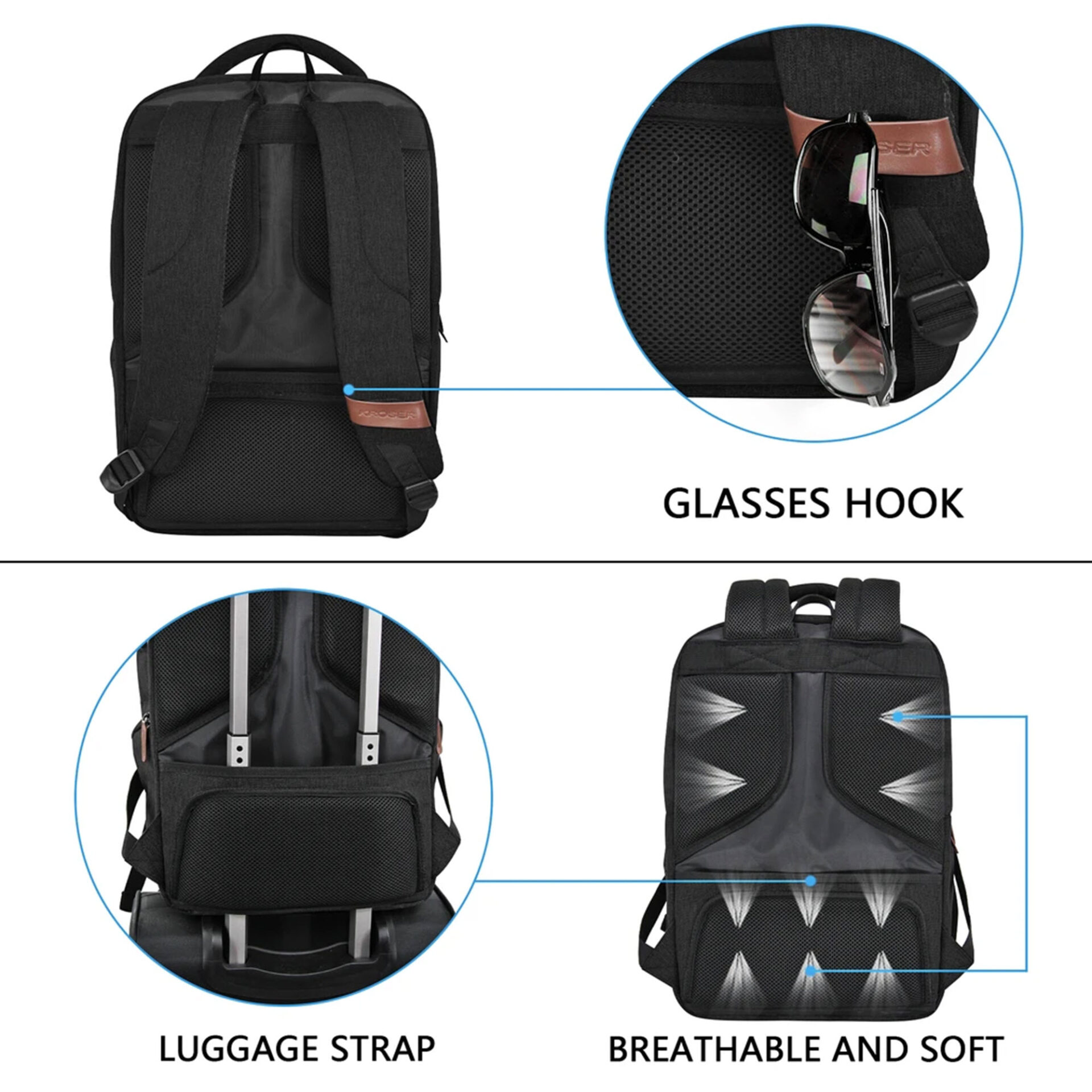 Compare Kroser Antitheft Laptop Backpack Backpacks Global