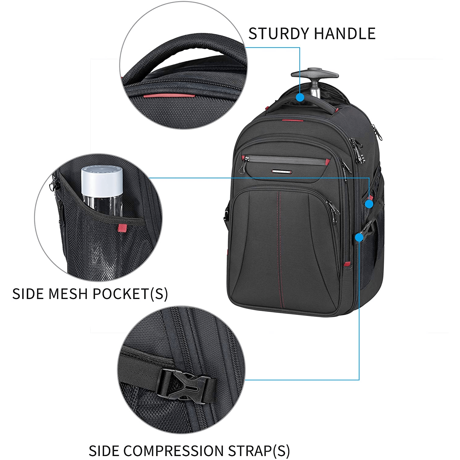 Compare Kroser Premium Wheeled Backpack Backpacks Global