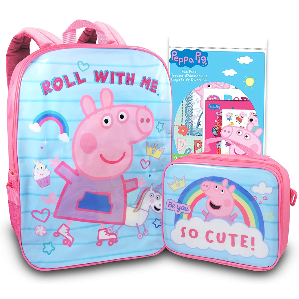 Peppa Pig Backpack Lunch Box Set vs Walt Disney Studio Minnie Mouse