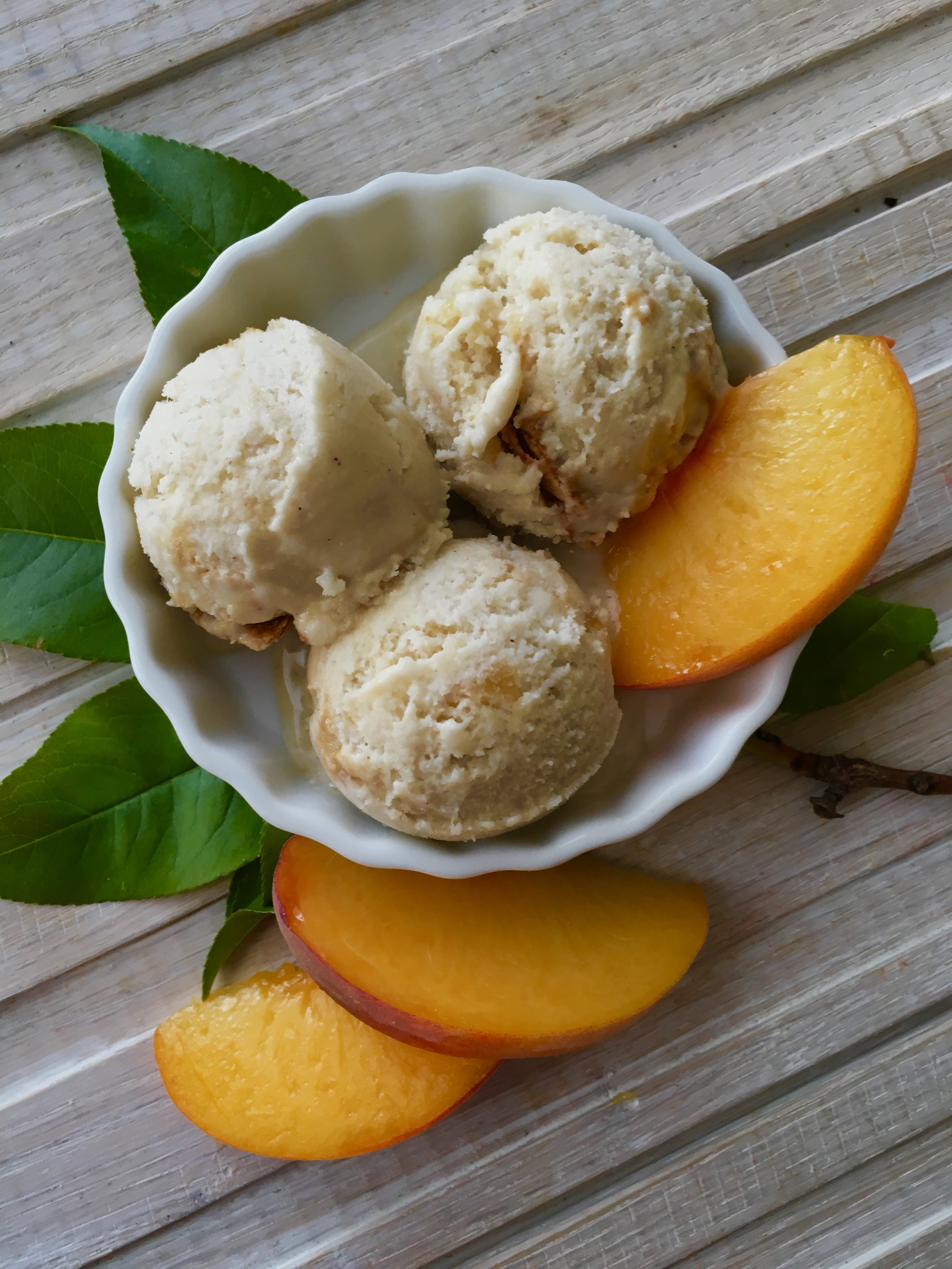 peach pie à la mode ice cream Back Porch Paleo