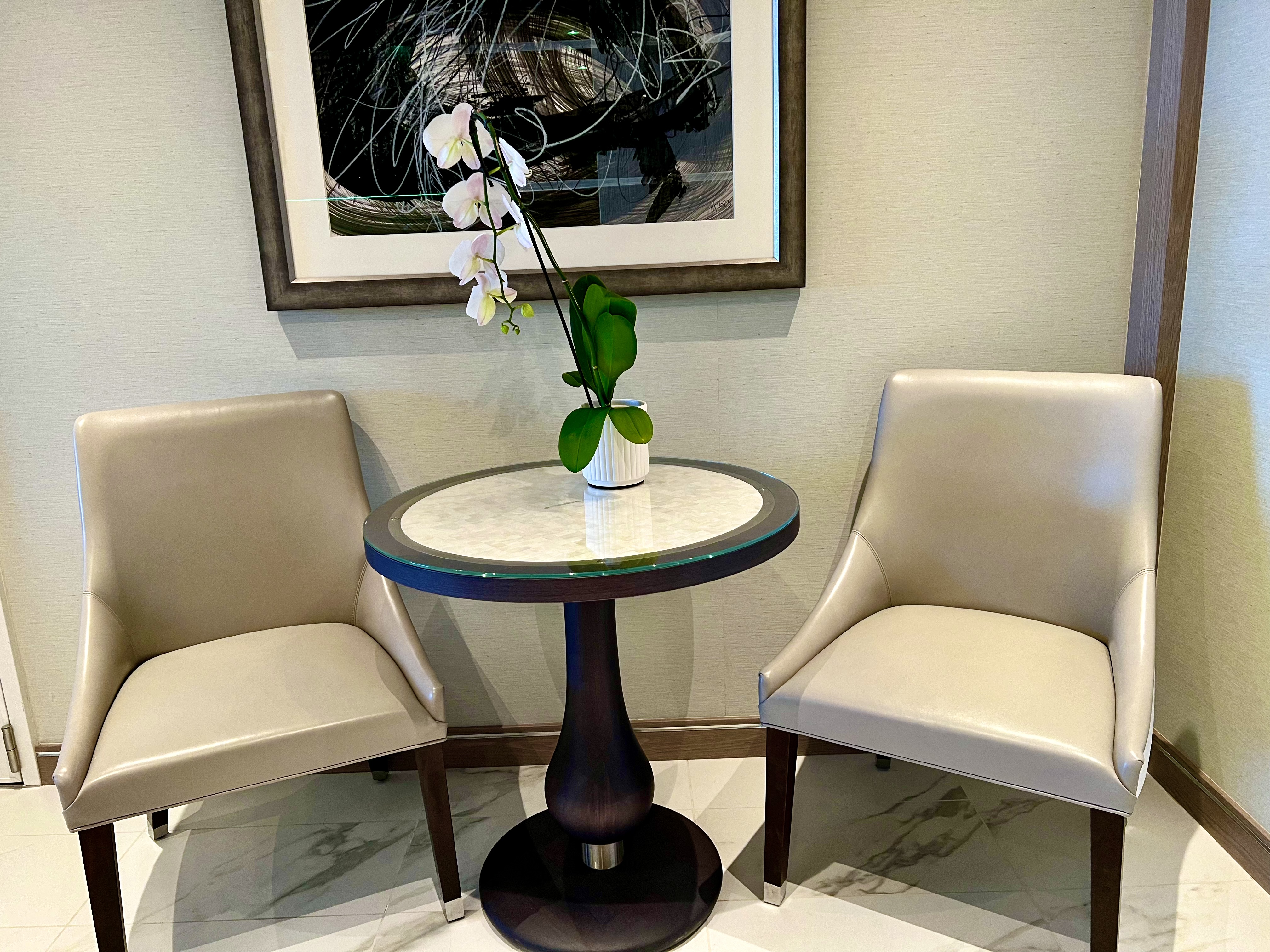 table and two chairs