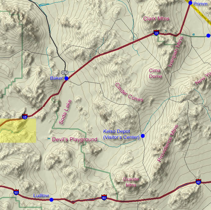 Map of Afton Canyon