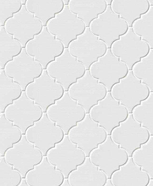 White Ceramic Arabesque Mosaic Backsplash Tile