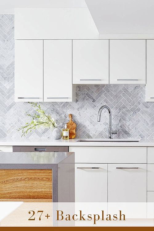 MARBLE Backsplash Tile Ideas, Projects Photos